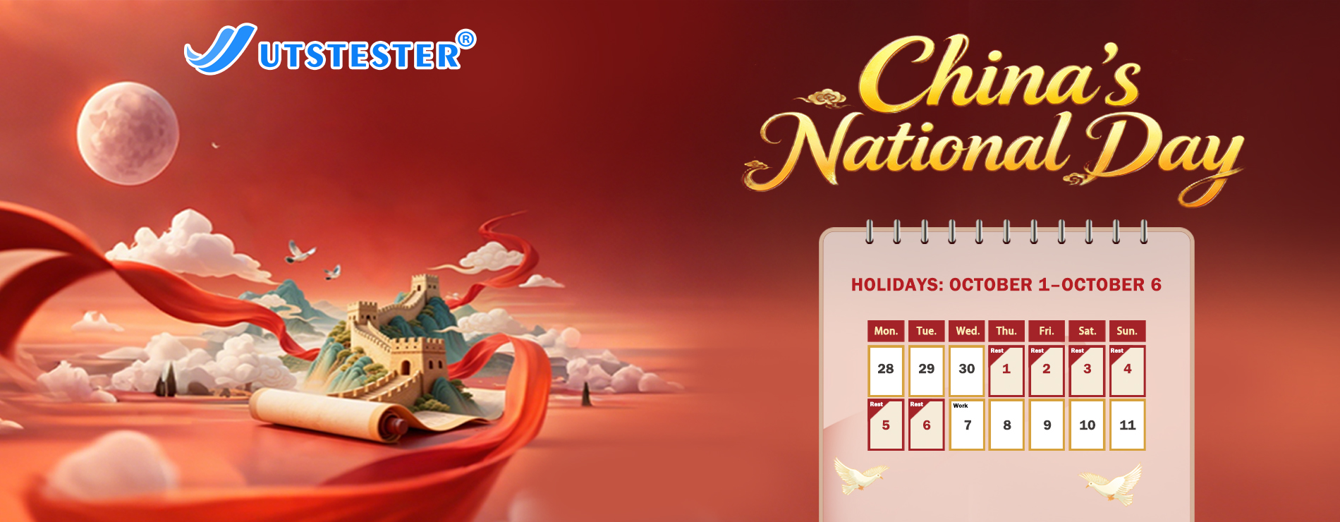 China National Day Holiday Notice | UTSTESTER